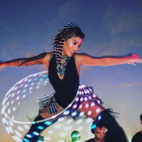 Alternative view of PixelHoop Core - Weighted LED Fitness Smart Hoop