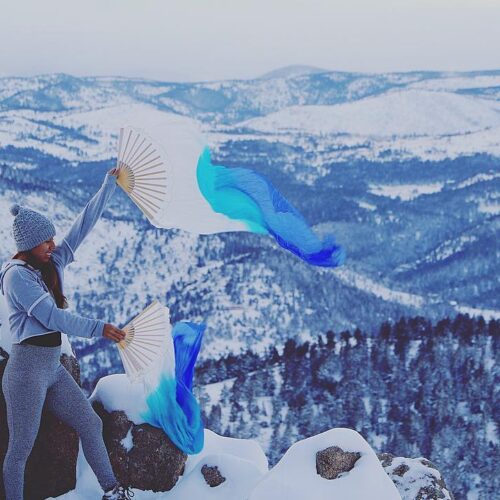 Alternative view of Water Lily Silk Veil Fans