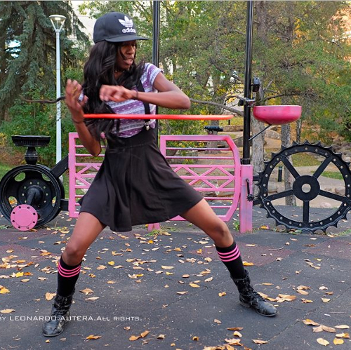 Alternative view of Metallic Tangerine Polypro Hoop