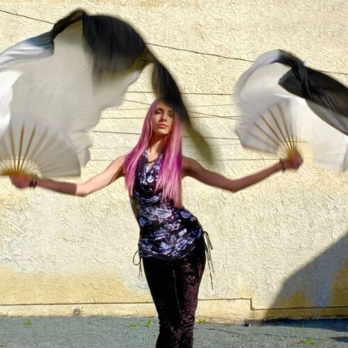 Alternative view of Snowdrop Silk Veil Fans